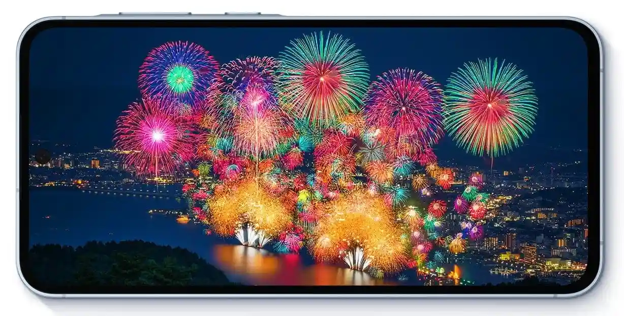 Samsung Galaxy A55 smartphone displayed on a clean background showing its modern design and triple camera setup.